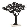 LANADECO Bustes Et Statues Arbre Alu Noir Pied Marbre Blanc H56cm