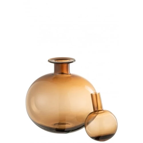 LANADECO Bustes Et Statues Bouteille Décorative Et Bouchon Rond Verre Marron H28,5cm 2 LANADECO Bustes Et Statues Bouteille Décorative Et Bouchon Rond Verre Marron H28,5cm – Image 2