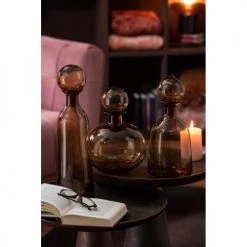 LANADECO Bustes Et Statues Bouteille Décorative Et Bouchon Rond Verre Marron H28,5cm 7 LANADECO Bustes Et Statues Bouteille Décorative Et Bouchon Rond Verre Marron H28,5cm -Décoration de porte Soldes bouteille decorative et bouchon rond verre marron h28 5cm 2