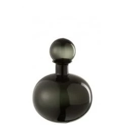LANADECO Bustes Et Statues Bouteille Décorative Et Bouchon Rond Verre Noir H28,5cm -Décoration de porte Soldes bouteille decorative et bouchon rond verre noir h28 5cm 3