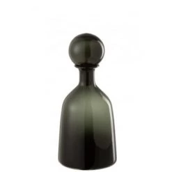 LANADECO Bustes Et Statues Bouteille Décorative Et Bouchon Rond Verre Noir H33,5cm -Décoration de porte Soldes bouteille decorative et bouchon rond verre noir h33 5cm 3