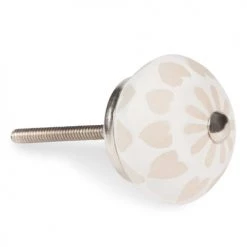 Maisons Du Monde Boutons Et Déco De Porte Bouton De Porte En Faïence Blanche Et Crème - Lot De 4