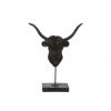 LANADECO Bustes Et Statues Buffle Sur Pied Résine Noire H36,5cm