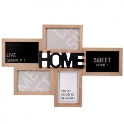 Maisons Du Monde Cadres Et Albums Photos Cadre 5 Vues En Bois D'hévéa Brun Et Noir Avec HOME