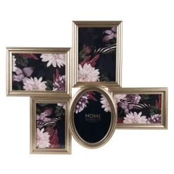 Maisons Du Monde Cadres Et Albums Photos Cadre 5 Vues En Bois De Pin Doré