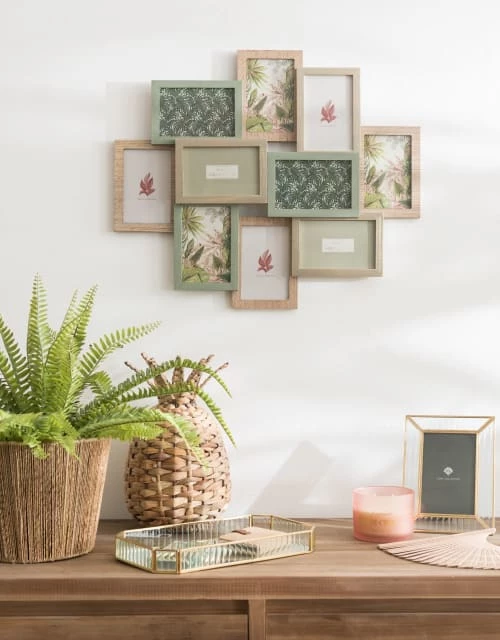 Maisons Du Monde Cadres Et Albums Photos Cadre Multivues 10 Photos Vert, Doré Et Beige 58x49 2 Maisons Du Monde Cadres Et Albums Photos Cadre Multivues 10 Photos Vert, Doré Et Beige 58x49 – Image 2