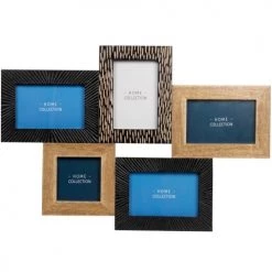 Maisons Du Monde Cadres Et Albums Photos Cadre Multivues 5 Photos En Bois De Manguier Marron Et Noir 55x38