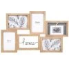 Maisons Du Monde Cadres Et Albums Photos Cadre Multivues 6 Photos En Bois D'hévéa Et Métal Filaire Noir 50x31