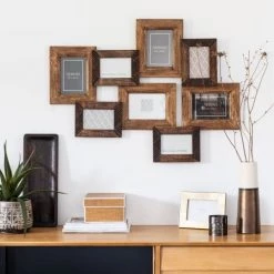 Maisons Du Monde Cadres Et Albums Photos Cadre Multivues 8 Photos Marron Sculpté 85x65 -Décoration de porte Soldes cadre multivues 8 photos marron sculpte 85x65 1000 3 15 203867 2