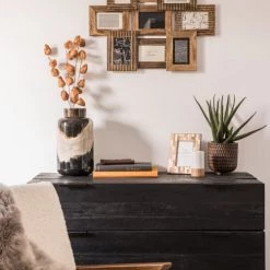 Maisons Du Monde Cadres Et Albums Photos Cadre Multivues 9 Photos Gravé Marron Et Noir 66x57 -Décoration de porte Soldes cadre multivues 9 photos grave marron et noir 66x57 1000 12 34 217170 2