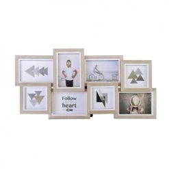 EMDE Cadres Et Albums Photos Cadre Multivues Liserés 8 Photos En Bois Blanc