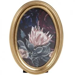 Maisons Du Monde Cadres Et Albums Photos Cadre Ovale En Polyrésine Dorée 14x18 Cm