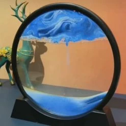 Zen'Arôme Bustes Et Statues Cadre Paysage 3D Sable D18cm Céleste -Décoration de porte Soldes cadre paysage 3d sable d18cm celeste 3