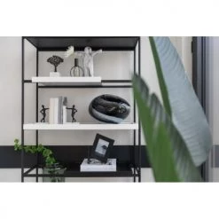 LANADECO Cadres Et Albums Photos Cadre Photo Alu Marbre Noir H25cm -Décoration de porte Soldes cadre photo alu marbre noir h25cm 2