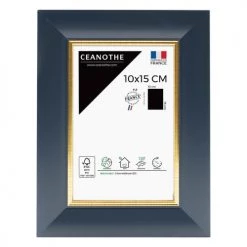 Ceanothe Cadres Et Albums Photos Cadre Photo Bleu Doré 10x15 Cm Résine Recyclée -Décoration de porte Soldes cadre photo bleu dore 10x15 cm resine recyclee 4