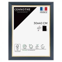 Ceanothe Cadres Et Albums Photos Cadre Photo Bleu Doré 30x40 Cm Résine Recyclée