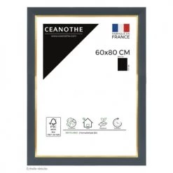 Ceanothe Cadres Et Albums Photos Cadre Photo Bleu Doré 60x80 Cm Avec Verre Synthétique Résine Recyclée