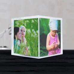 Ceanothe Cadres Et Albums Photos Cadre Photo Cube Cristal Plexiglas® 9x9 -Décoration de porte Soldes cadre photo cube cristal plexiglas 9x9 3