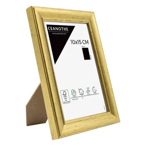 Ceanothe Cadres Et Albums Photos Cadre Photo Doré 10x15 Cm Résine Recyclée 3 Ceanothe Cadres Et Albums Photos Cadre Photo Doré 10x15 Cm Résine Recyclée – Image 3