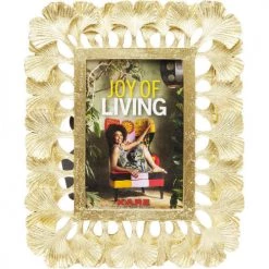 Kare Design Cadres Et Albums Photos Cadre Photo Feuilles De Ginkgo En Polyrésine Dorée 26x21