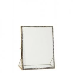 LANADECO Cadres Et Albums Photos Cadre Photo Métal Et Verre Or 20x25,5cm