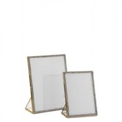 LANADECO Cadres Et Albums Photos Cadre Photo Métal Et Verre Or 20x25,5cm -Décoration de porte Soldes cadre photo metal et verre or 20x25 5cm 4