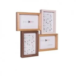 Ceanothe Cadres Et Albums Photos Cadre Photo Multivues 4 Vues Bois Reconstitué 32x32cm -Décoration de porte Soldes cadre photo multivues 4 vues bois reconstitue 32x32cm 2