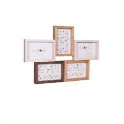 Ceanothe Cadres Et Albums Photos Cadre Photo Multivues 5 Vues Bois Reconstitué 45x31,5 -Décoration de porte Soldes cadre photo multivues 5 vues bois reconstitue 45x31 5 2