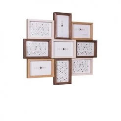 Ceanothe Cadres Et Albums Photos Cadre Photo Multivues 9 Vues Bois Reconstitué 50x45 -Décoration de porte Soldes cadre photo multivues 9 vues bois reconstitue 50x45 5