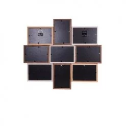 Ceanothe Cadres Et Albums Photos Cadre Photo Multivues 9 Vues Bois Reconstitué 50x45 -Décoration de porte Soldes cadre photo multivues 9 vues bois reconstitue 50x45 6