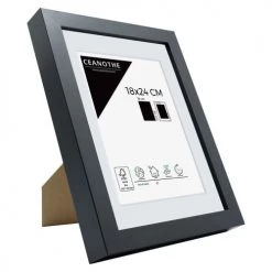 Ceanothe Cadres Et Albums Photos Cadre Photo Noir 18x24 Cm Bois Reconstitué -Décoration de porte Soldes cadre photo noir 18x24 cm bois reconstitue 16