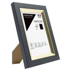 Ceanothe Cadres Et Albums Photos Cadre Photo Noir Doré 10x15 Cm Résine Recyclée -Décoration de porte Soldes cadre photo noir dore 10x15 cm resine recyclee 2