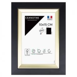 Ceanothe Cadres Et Albums Photos Cadre Photo Noir Doré 10x15 Cm Résine Recyclée -Décoration de porte Soldes cadre photo noir dore 10x15 cm resine recyclee 4