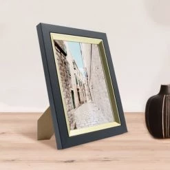 Ceanothe Cadres Et Albums Photos Cadre Photo Noir Doré 13x18 Cm Résine Recyclée -Décoration de porte Soldes cadre photo noir dore 13x18 cm resine recyclee 2