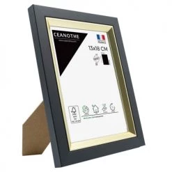 Ceanothe Cadres Et Albums Photos Cadre Photo Noir Doré 13x18 Cm Résine Recyclée -Décoration de porte Soldes cadre photo noir dore 13x18 cm resine recyclee 4