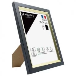 Ceanothe Cadres Et Albums Photos Cadre Photo Noir Doré 18x24 Cm Résine Recyclée -Décoration de porte Soldes cadre photo noir dore 18x24 cm resine recyclee 4