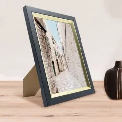 Ceanothe Cadres Et Albums Photos Cadre Photo Noir Doré 18x24 Cm Résine Recyclée -Décoration de porte Soldes cadre photo noir dore 18x24 cm resine recyclee 5