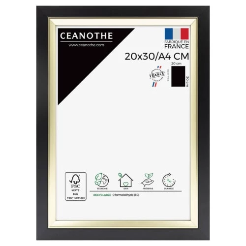 Ceanothe Cadres Et Albums Photos Cadre Photo Noir Doré 20x30/A4 Cm Résine Recyclée 1 Ceanothe Cadres Et Albums Photos Cadre Photo Noir Doré 20x30/A4 Cm Résine Recyclée