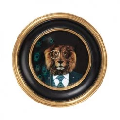 Maisons Du Monde Cadres Et Albums Photos Cadre Photo Rond En Polyrésine Noire Et Dorée 12x12