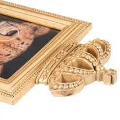 Maisons Du Monde Cadres Et Albums Photos Cadre Portrait Léopard En Résine Dorée -Décoration de porte Soldes cadre portrait leopard en resine doree 1000 7 40 228164 3