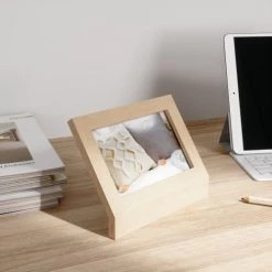 Umbra Cadres Et Albums Photos Cadre Pour Photo 10x15cm, Incliné, à Poser, En Bois Naturel -Décoration de porte Soldes cadre pour photo 10x15cm incline a poser en bois naturel 5
