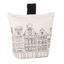 Maisons Du Monde Boutons Et Déco De Porte Cale-porte Blanc, Imprimé Amsterdam Avec Sable