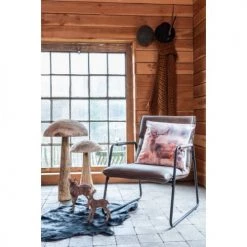 LANADECO Bustes Et Statues Champignon En Châtaignier Naturel H60,5cm -Décoration de porte Soldes champignon en chataignier naturel h60 5cm 4