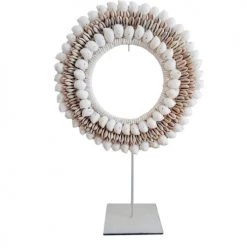 My Bliss Home Bustes Et Statues Collier Décoratif Blanc Beige 30x55cm