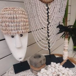 My Bliss Home Bustes Et Statues Collier Décoratif Blanc L30xH60 Cm -Décoration de porte Soldes collier decoratif blanc l30xh60 cm 2