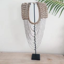 My Bliss Home Bustes Et Statues Collier Décoratif Blanc L30xH60 Cm -Décoration de porte Soldes collier decoratif blanc l30xh60 cm 3