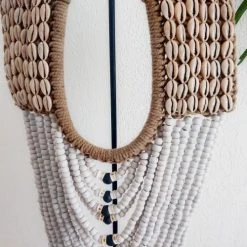 My Bliss Home Bustes Et Statues Collier Décoratif Blanc L30xH60 Cm -Décoration de porte Soldes collier decoratif blanc l30xh60 cm 4