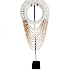 My Bliss Home Bustes Et Statues Collier Décoratif En Coquillages Et Perles De Bois L30 X H60 Cm