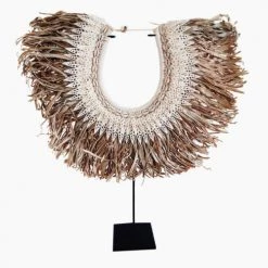 My Bliss Home Bustes Et Statues Collier Décoratif En Raphia Et Coquillages 50x40 Cm