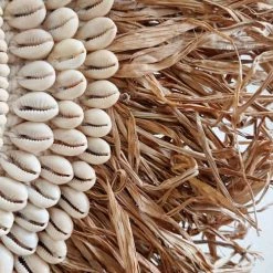 My Bliss Home Bustes Et Statues Collier Décoratif En Raphia Et Coquillages 50x40 Cm -Décoration de porte Soldes collier decoratif en raphia et coquillages 50x40 cm 5